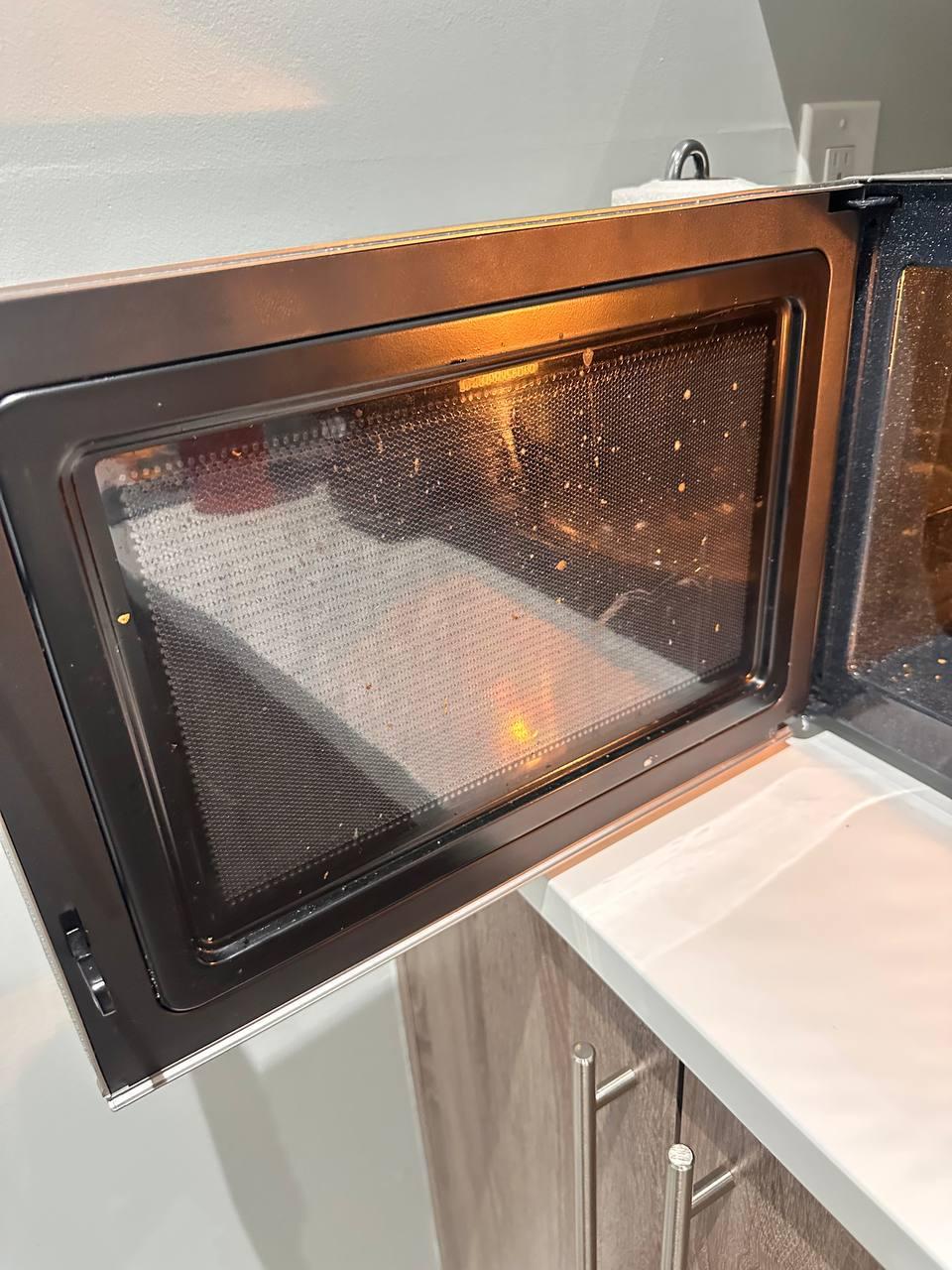 Microwave interior — before cleaning